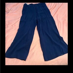 Linen wide leg high waist cropped pants